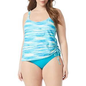 Women's Beach House Bridget Shirred Side Underwire Swim Tankini Plus 22W Maui Haze