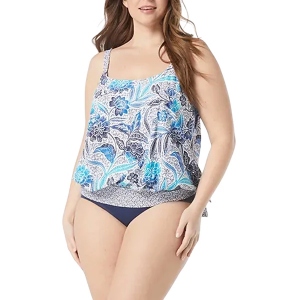 Women's Beach House Sarah Blouson Swim Tankini Plus 22W Samoan Floral