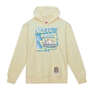 Denver Nuggets Mitchell and Ness Sidewalk Hoodie 2XLarge Cream