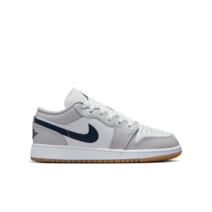 Kids' Air Jordan 1 Low Sneakers sneakers-athletic-shoes Big 7 Regular White/Midnight Navy/Neutral Grey