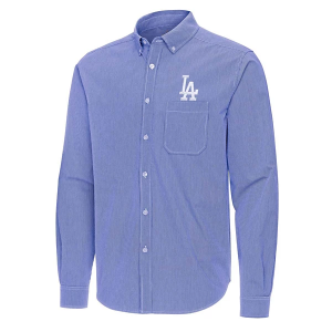 Los Angeles Dodgers Woven Porter Long Sleeve Button Up 3XLarge Dark Royal/White