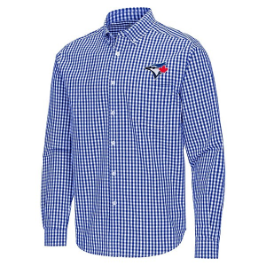 Toronto Blue Jays Ellis Woven Long Sleeve Button Up 3XLarge Dark Royal/White