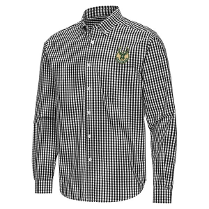 Milwaukee Bucks Ellis Woven Antigua Long Sleeve Button Up 3XLarge Black/White