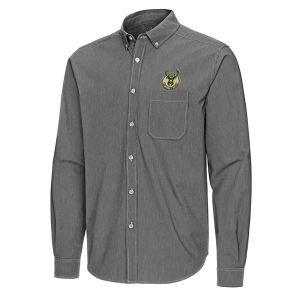 Milwaukee Bucks Porter Woven Antigua Long Sleeve Button Up 3XLarge Black/White