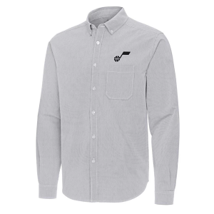 Utah Jazz Porter Woven Antigua Long Sleeve Button Up 3XLarge Skyscraper/White