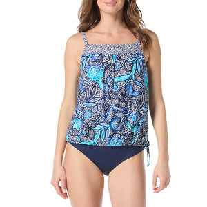 Women's Beach House Audrey Blouson Swim Tankini Misses 10 Samoan Floral