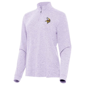 Women's Minnesota Vikings Antigua Mentor 1/4 Zip Medium Pastel/Lilac Heather