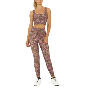Women's Cream Yoga Hana Side Stripe Leggings Small Cherry