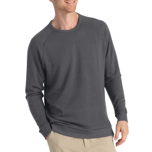 Men's Free Fly Bamboo Lightweight Fleece Crewneck Sweatshirt XLarge Black Sand