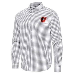 Baltimore Orioles Ellis Woven Long Sleeve Button Up Large Skyscraper/White