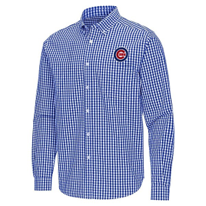 Chicago Cubs Ellis Woven Long Sleeve Button Up XLarge Dark Royal/White