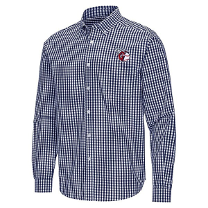 Cleveland Guardians Ellis Woven Long Sleeve Button Up Medium Navy/White