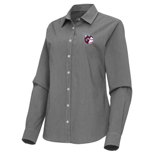 Women's Cleveland Guardians Woven Porter Long Sleeve Button Up Medium Black/White