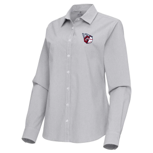 Women's Cleveland Guardians Woven Porter Long Sleeve Button Up Medium Skyscraper/White