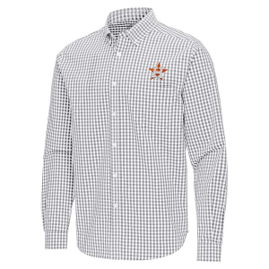 Houston Astros Ellis Woven Long Sleeve Button Up XLarge Skyscraper/White