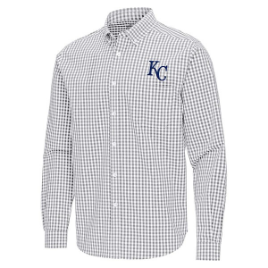 Kansas City Royals Ellis Woven Long Sleeve Button Up XLarge Skyscraper/White