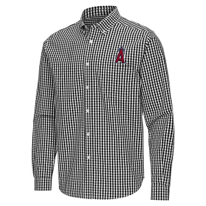 Los Angeles Angels Ellis Woven Long Sleeve Button Up XLarge Black/White
