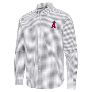 Los Angeles Angels Ellis Woven Long Sleeve Button Up Small Skyscraper/White
