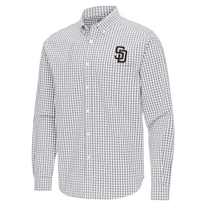 San Diego Padres Ellis Woven Long Sleeve Button Up 2XLarge Skyscraper/White