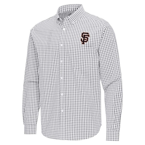 San Francisco Giants Ellis Woven Long Sleeve Button Up Small Skyscraper/White