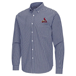 St. Louis Cardinals Ellis Woven Long Sleeve Button Up XLarge Navy/White