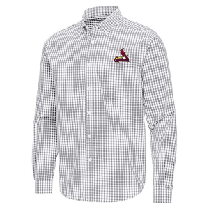 St. Louis Cardinals Ellis Woven Long Sleeve Button Up Medium Skyscraper/White