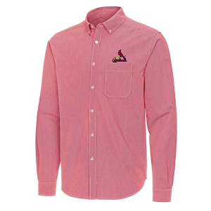 St. Louis Cardinals Woven Porter Long Sleeve Button Up XLarge Dark Red/White