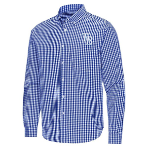 Tampa Bay Rays Ellis Woven Long Sleeve Button Up Large Dark Royal/White