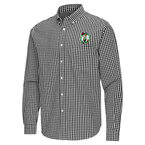 Boston Celtics Ellis Woven Antigua Long Sleeve Button Up Large Black/White