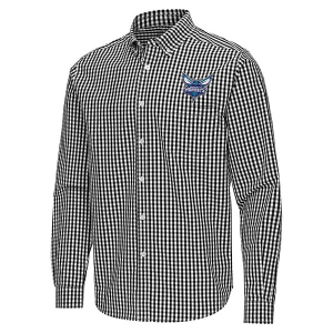 Charlotte Hornets Ellis Woven Antigua Long Sleeve Button Up Small Black/White