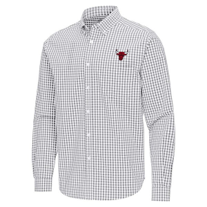Chicago Bulls Ellis Woven Antigua Long Sleeve Button Up Medium Skyscraper/White