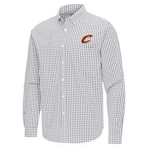 Cleveland Cavaliers Ellis Woven Antigua Long Sleeve Button Up Large Skyscraper/White