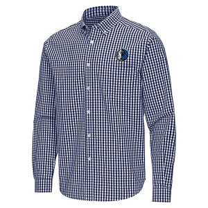 Dallas Mavericks Ellis Woven Antigua Long Sleeve Button Up 2XLarge Navy/White