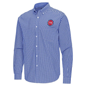 Detroit Pistons Ellis Woven Antigua Long Sleeve Button Up XLarge Dark Royal/White