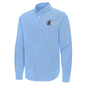 Los Angeles Clippers Porter Woven Antigua Long Sleeve Button Up Small Columbia Blue/White