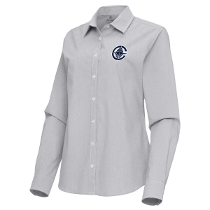 Women's Los Angeles Clippers Porter Woven Antigua Long Sleeve Button Up Medium Skyscraper/White