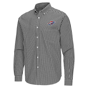 Oklahoma City Thunder Ellis Woven Antigua Long Sleeve Button Up 2XLarge Black/White