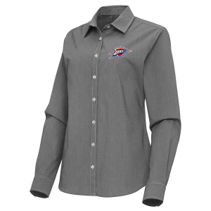 Women's Oklahoma City Thunder Porter Woven Antigua Long Sleeve Button Up XLarge Black/White