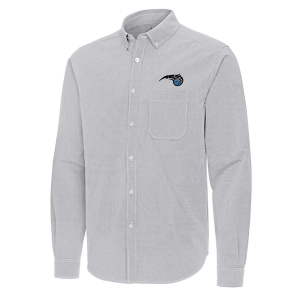Orlando Magic Porter Woven Antigua Long Sleeve Button Up Medium Skyscraper/White
