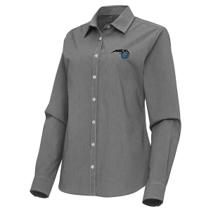 Women's Orlando Magic Porter Woven Antigua Long Sleeve Button Up Small Black/White