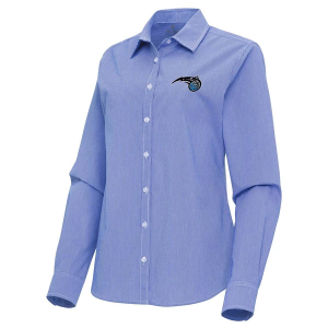 Women's Orlando Magic Porter Woven Antigua Long Sleeve Button Up 2XLarge Dark Royal/White