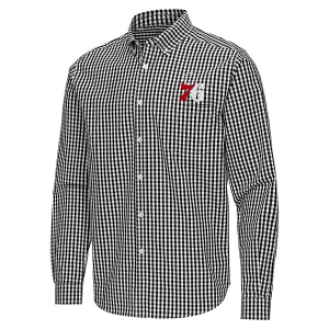 Philadelphia 76ers Ellis Woven Antigua Long Sleeve Button Up Large Black/White
