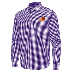 Phoenix Suns Ellis Woven Antigua Long Sleeve Button Up Medium Dark Purple/White