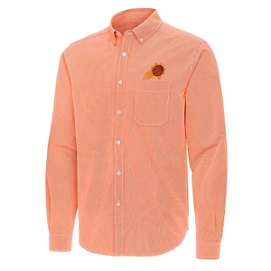 Phoenix Suns Porter Woven Antigua Long Sleeve Button Up XLarge Mango/White
