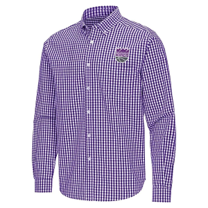 Sacramento Kings Ellis Woven Antigua Long Sleeve Button Up Medium Dark Purple/White
