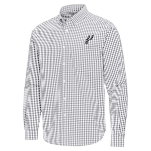 San Antonio Spurs Ellis Woven Antigua Long Sleeve Button Up Large Skyscraper/White