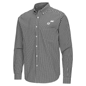 Utah Jazz Ellis Woven Antigua Long Sleeve Button Up 2XLarge Black/White
