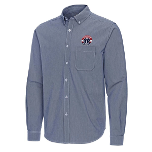 Washington Wizards Porter Woven Antigua Long Sleeve Button Up Small Navy/White