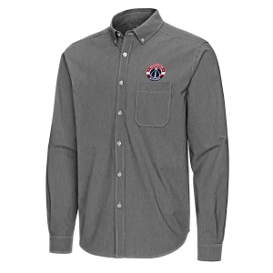Washington Wizards Porter Woven Antigua Long Sleeve Button Up 2XLarge Black/White