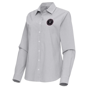 Antigua Women's Inter Miami CF Porter Woven Button Up Shirt